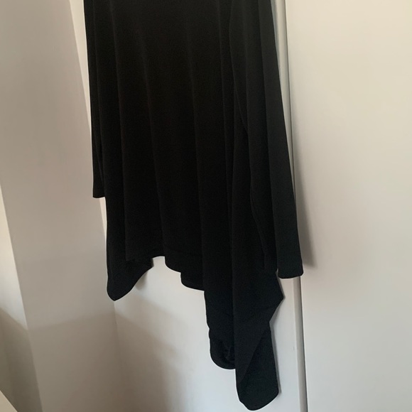 PLANET by Lauren G Black Asymmetric Jersey Tunic - Picture 14 of 14